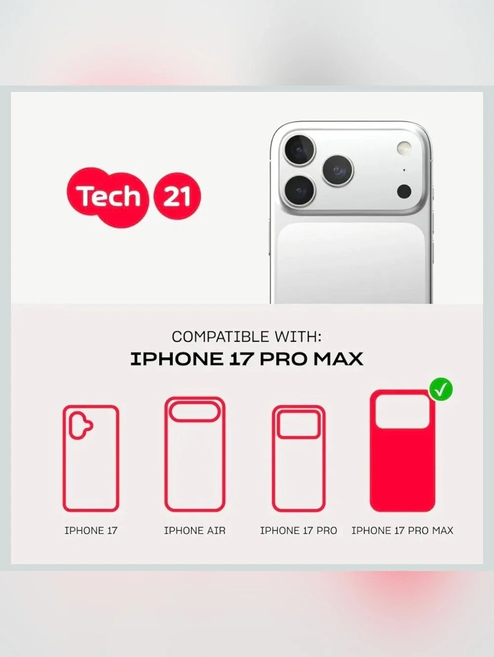 tech21 EvoCheck Blue Transparent iPhone 17 Pro Max Case 16-foot drop protection
